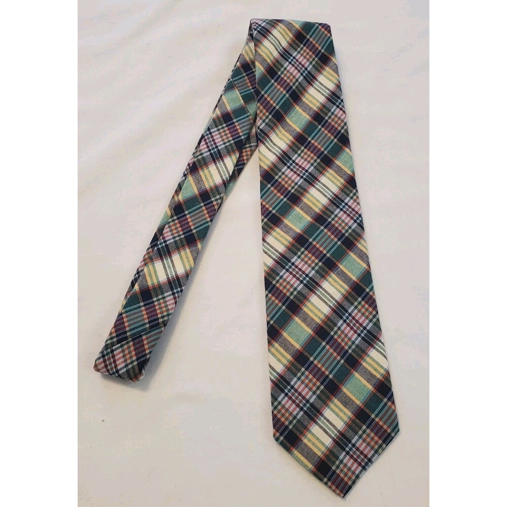 Vintage Pendleton Mens Neck Tie Tartan Plaid Made In USA Holiday